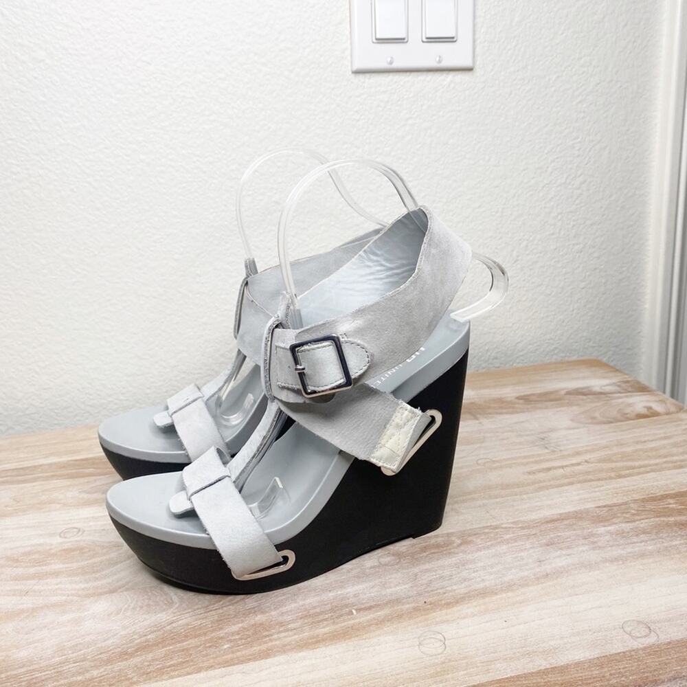 United nude leather adjustable abstract leather heels wedge size 38
